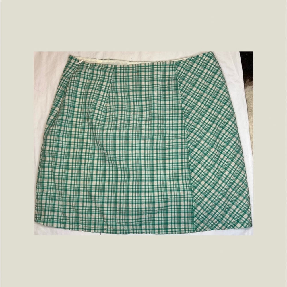 Urban Outfitters Krista Plaid Notched Mini Skirt - Picture 2 of 8